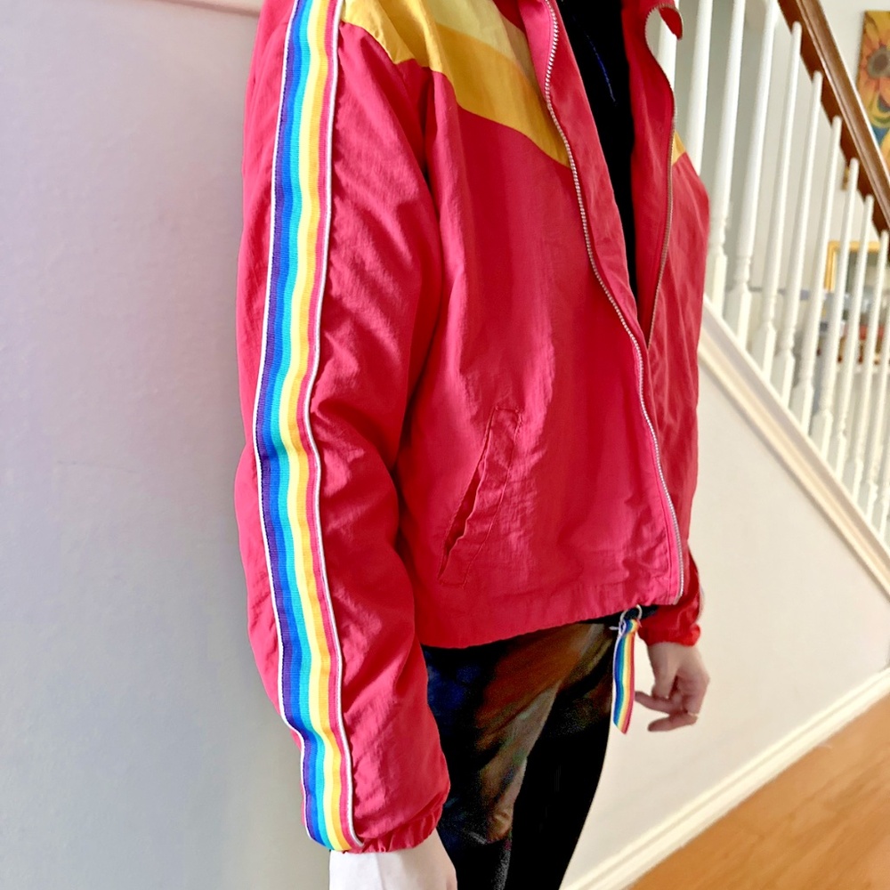 Ashley By 26 International Vintage Vintage Y2K Women's XL Rainbow Pink Windbreak